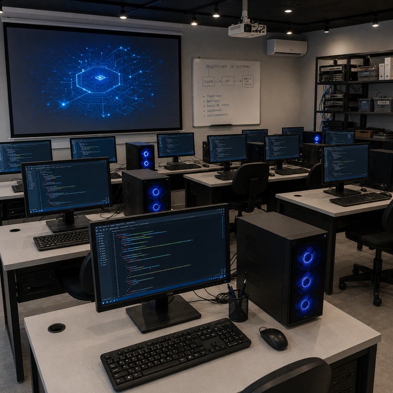 Equipamentos da FacInPro para o curso de Análise e Desenvolvimento de Sistemas