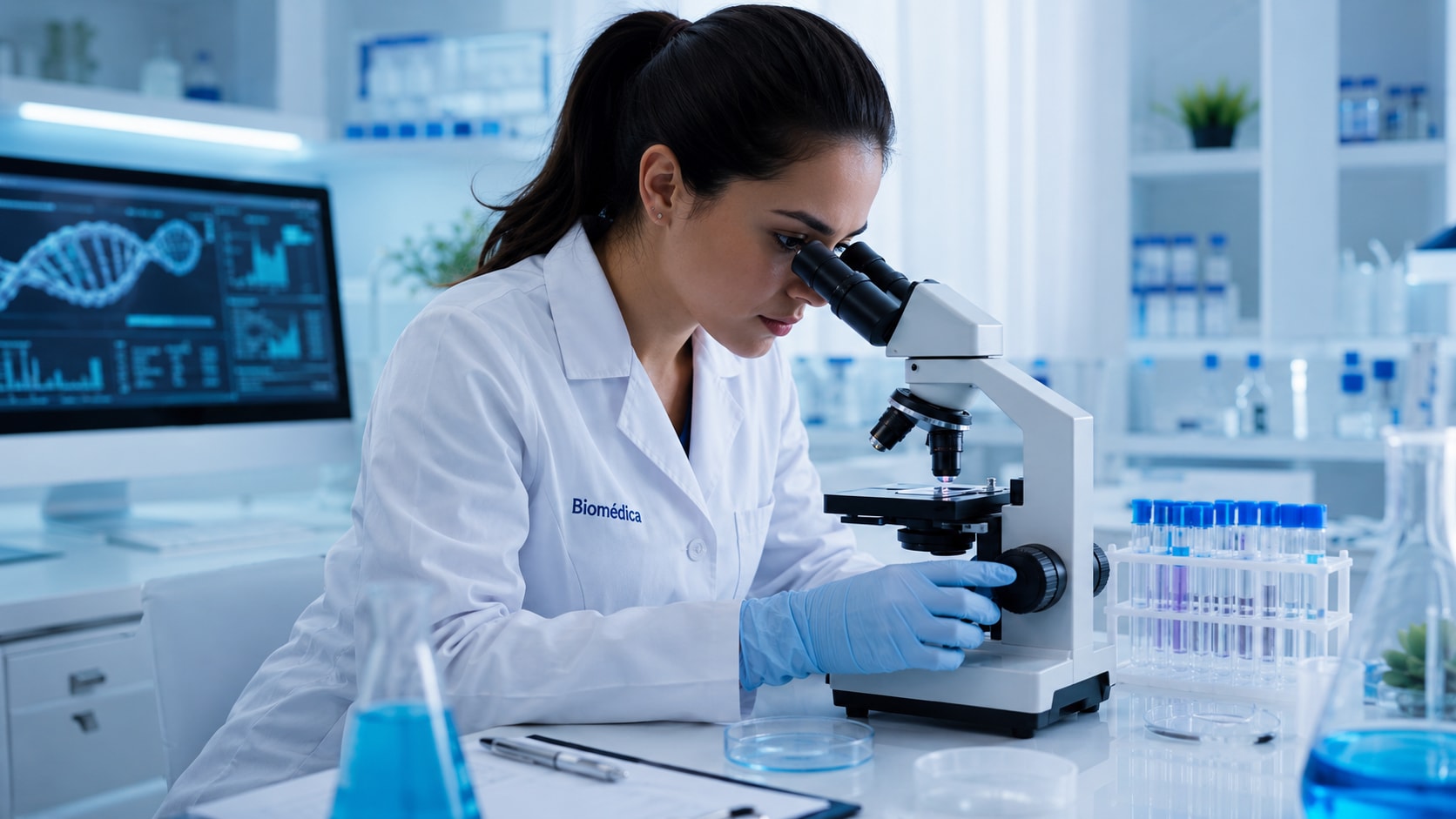 Aula prática do curso de Biomedicina na FacInPro