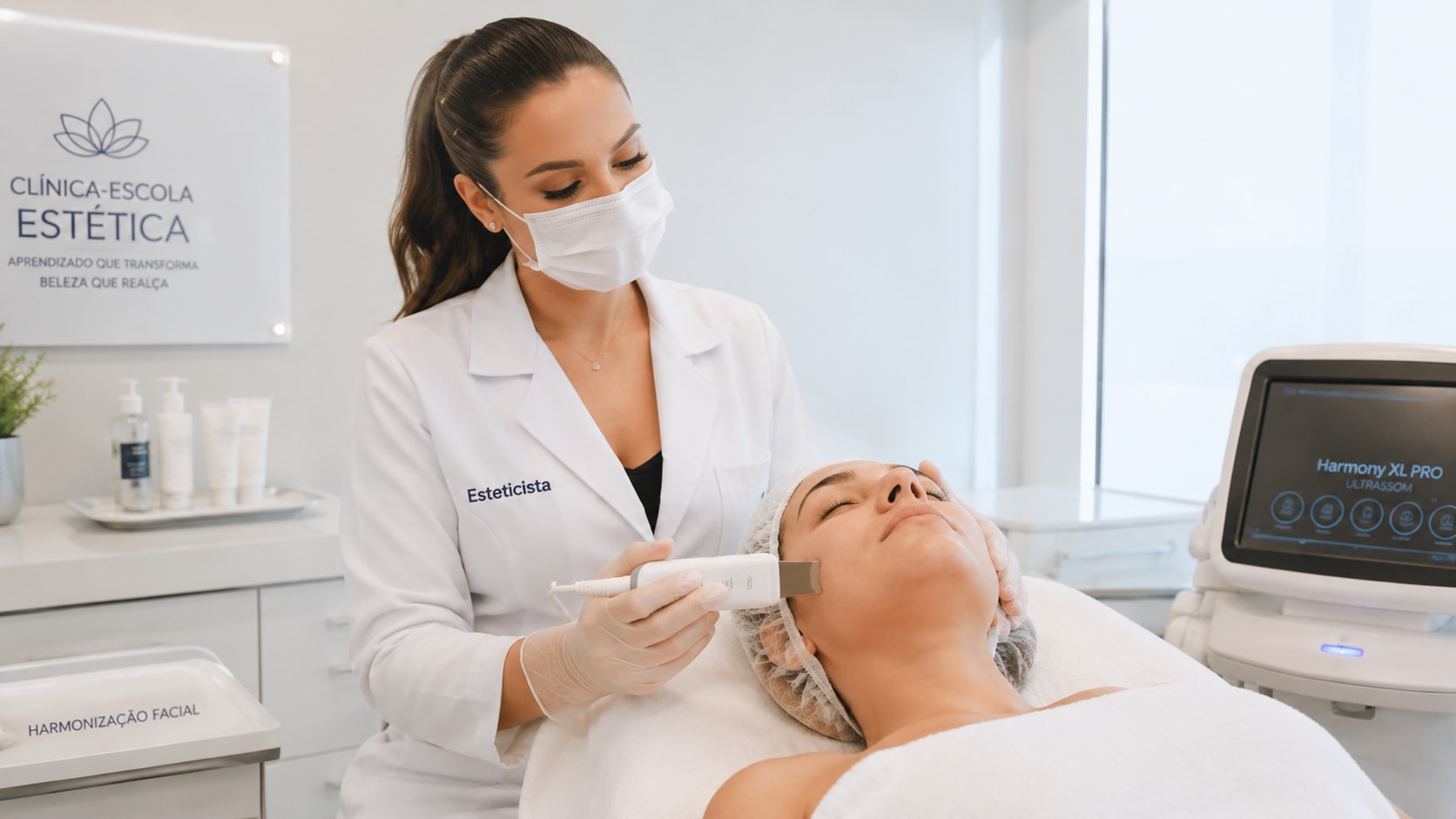 Aula prática do curso de Estética e Cosmética na FacInPro