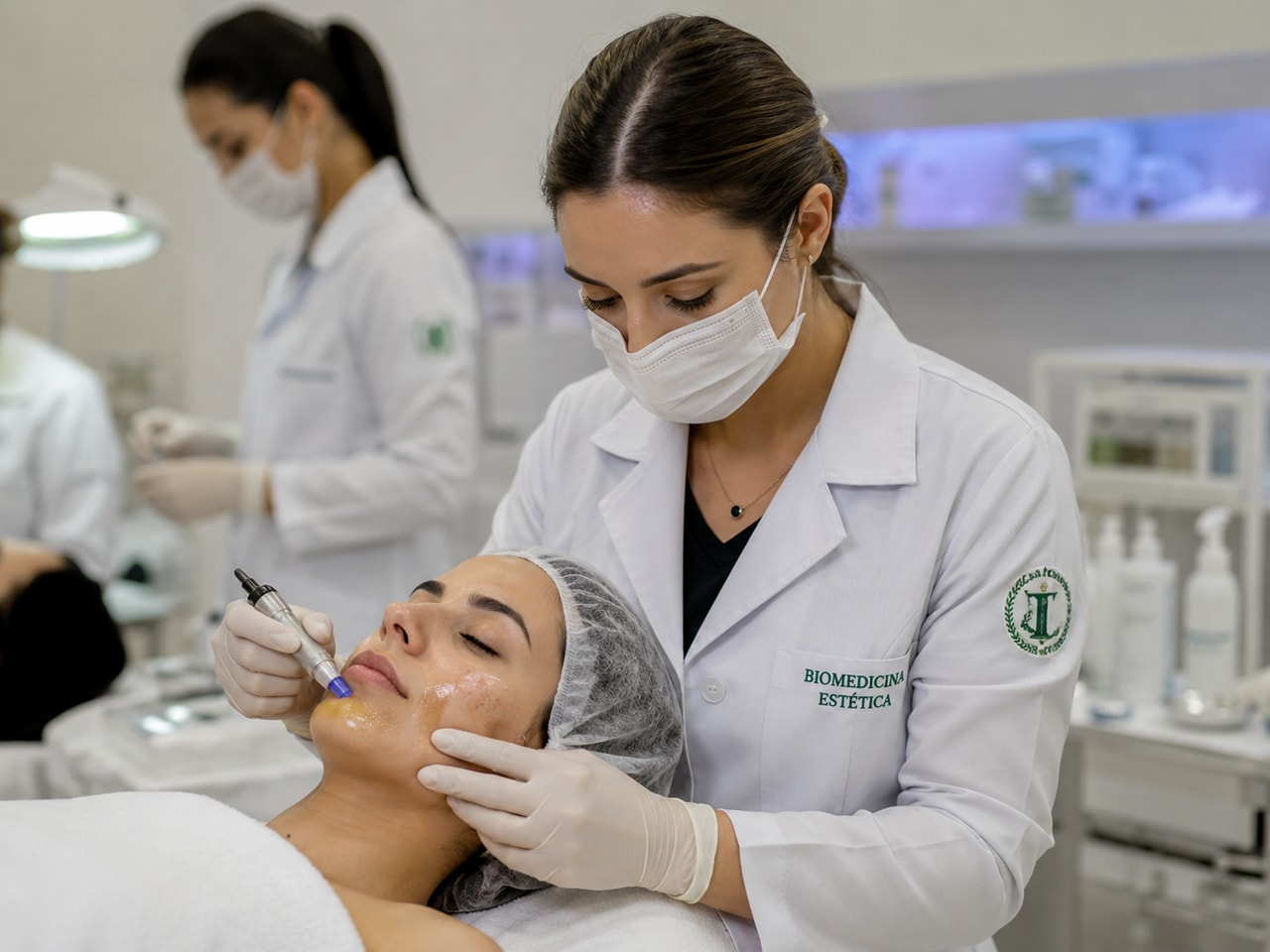 Aula prática de biomedicina estética na FacInPro