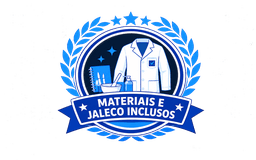 Selo de materiais e jaleco inclusos no curso